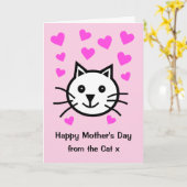 猫の母親のデイカードからかわいい カード (黄色い花)