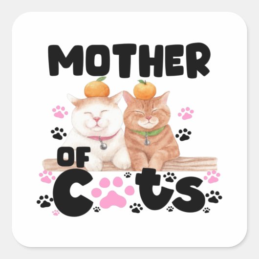 猫の母 スクエアシール (正面)
