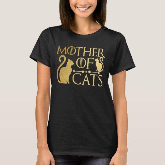猫の母 最愛の母 猫のママ 母の日 Tシャツ (正面)