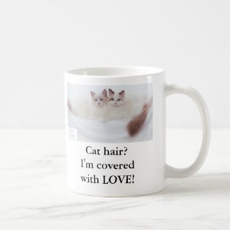猫の毛か。 私は愛で覆われます! コーヒーマグカップ
