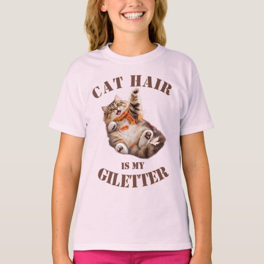 猫の毛が私のきらめき Tシャツ (正面)