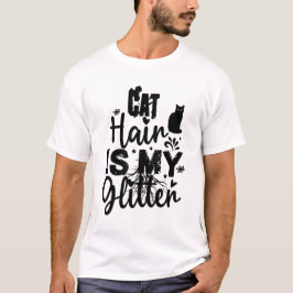 猫の毛が私のラメ – 笑える猫好き・散らかった猫 Tシャツ