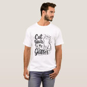 猫の毛が私のラメ – 面白い猫好きTシャツ Tシャツ (正面フル)