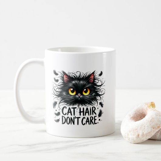 猫の毛が面白い サラリーマン ネタ 言葉 アート コーヒーマグカップ (ドーナツ)