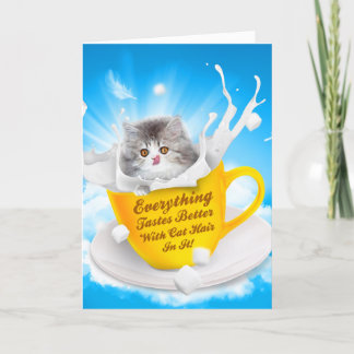 猫の毛の方がおいしい子猫 サンキューカード