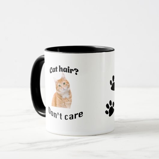 猫の毛は気に マグカップ (正面左)