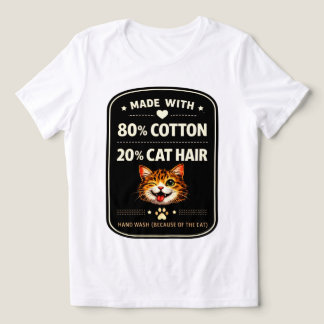猫の毛80% コットン20% 猫好きのための面白いTシャツ トライブレンドＴシャツ