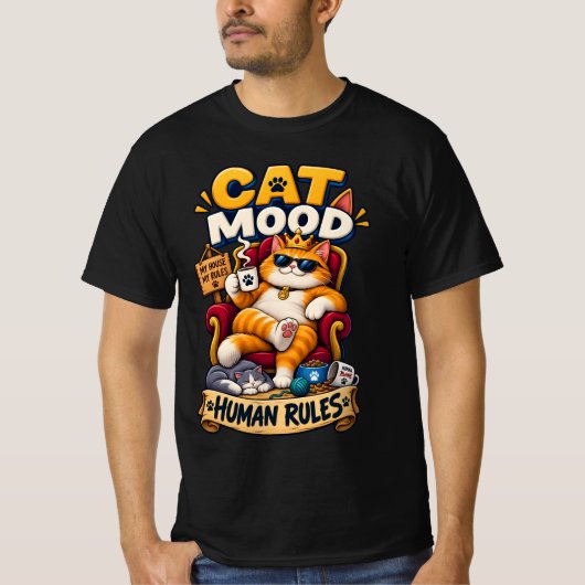 猫の気分、人間のルール Tシャツ (正面)