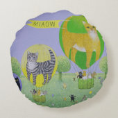 猫の気球の競争 ラウンドクッション (裏面)