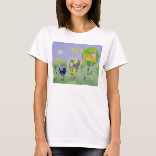 猫の気球の競争 Tシャツ (正面)