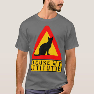 猫の気配警告を許おもしろいす Tシャツ