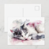 猫の水彩ポストカード ポストカード (正面/裏面)