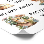 猫の水彩画の壁のように生きるつる ポスター (角)