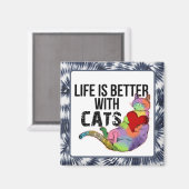 猫の水彩画の方が暮らし向き マグネット (正面/裏面)