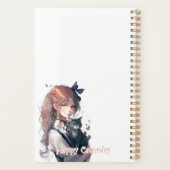猫の水彩画を手にしたハッピーキャットデイ プランナー手帳 (裏面)