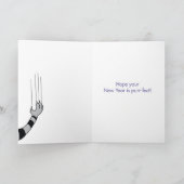 猫の決断の新年のユーモアカード シーズンカード (内部)