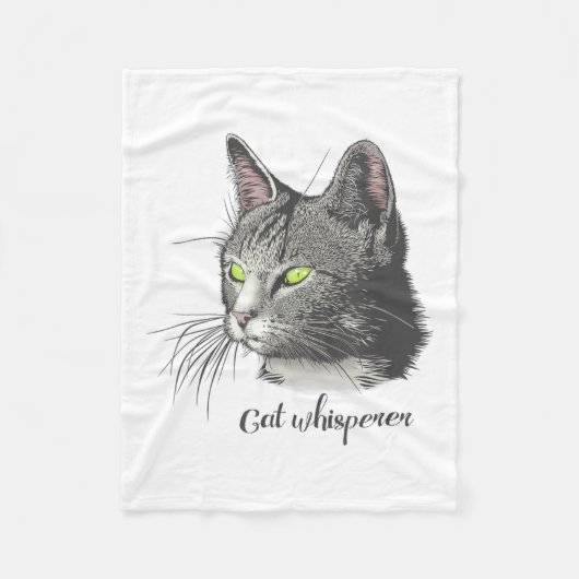 猫の泡立て フリースブランケット (正面)
