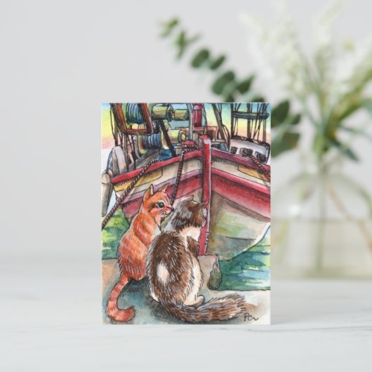 猫の波止場 ポストカード (スタンド正面)