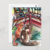 猫の波止場 ポストカード (正面/裏面)