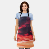 猫の波 エプロン (着用した状態)