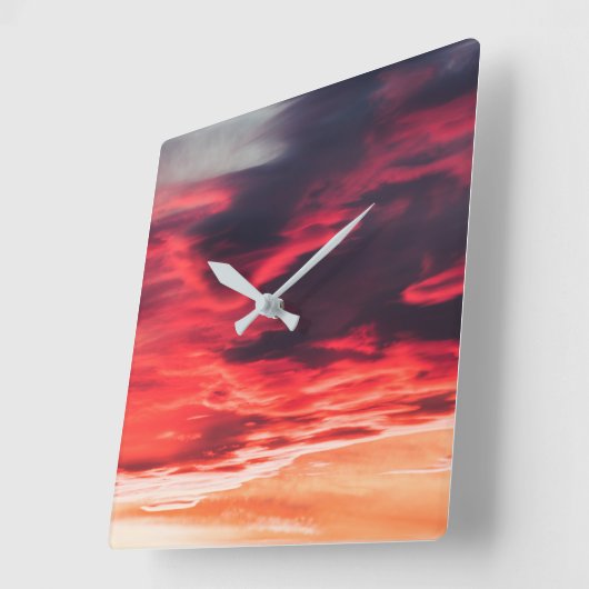 猫の波 スクエア壁時計 (傾斜)