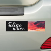 猫の波 バンパーステッカー (車上)