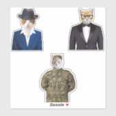 猫の洋服スーツ シール (シート)