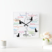 猫の活おもしろい動Cats CricketDiane スクエア壁時計 (ホーム)