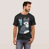 猫の漁師 釣り Tシャツ (正面フル)