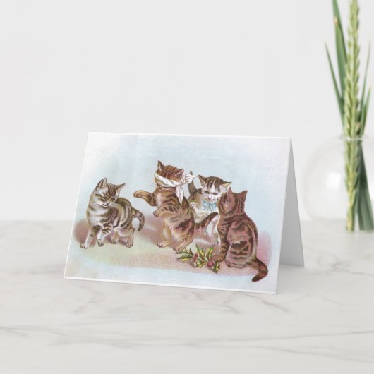 猫の演劇の盲人の絶壁のビクトリア時代の人貿易カード シーズンカード (正面)