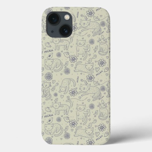 猫の漫画おもしろい柄 Case-Mate iPhoneケース (裏面)