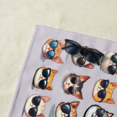 猫の熱狂ライトパープルキャットテーマビーチタオル ビーチタオル (インサイチュ)