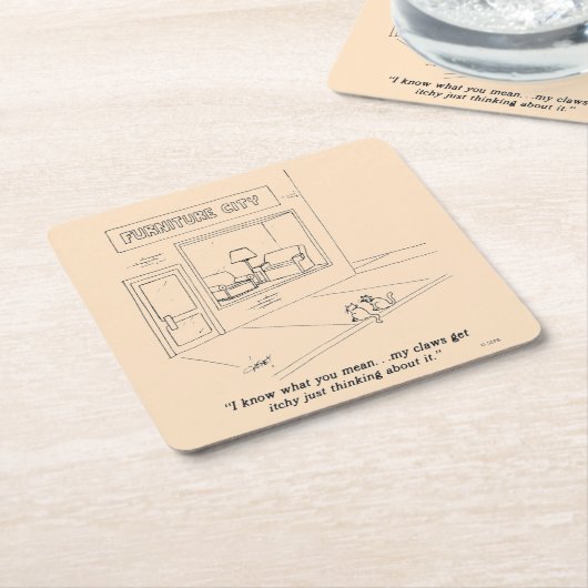 猫の爪研ぎ家具 スクエアペーパーコースター (アングル)