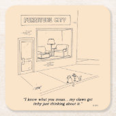 猫の爪研ぎ家具 スクエアペーパーコースター (正面)