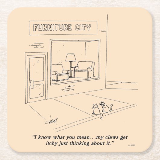 猫の爪研ぎ家具 スクエアペーパーコースター (正面)