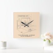 猫の爪研ぎ家具 スクエア壁時計 (ホーム)