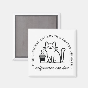 猫の父とコーヒー好きのヒップスター マグネット