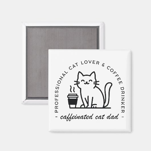 猫の父とコーヒー好きのヒップスター マグネット (正面/裏面)