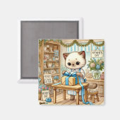 猫の父の日の磁石 – 猫パパ マグネット (正面/裏面)