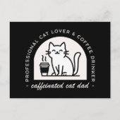 猫の父 コーヒー好き 楽しい ポストカード (正面)