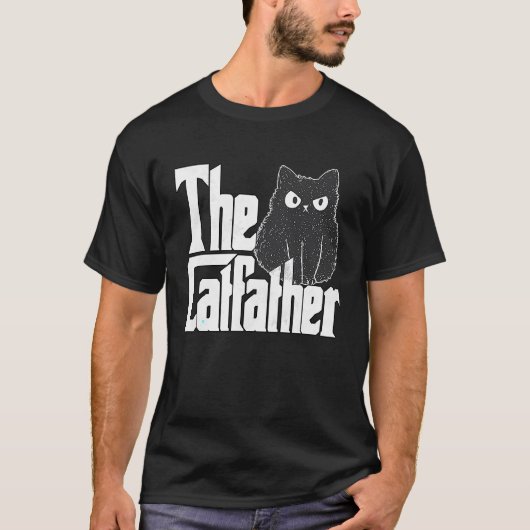 猫の父 猫教父 クレイジー 悪い猫 父 キティ D Tシャツ (正面)
