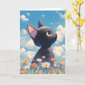 猫の牧場のミステリー カード (黄色い花)