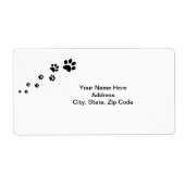 猫の犬の手がラベルを印刷 ラベル (正面)