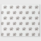 猫の犬の水の色の動物の足跡を足跡の足跡を手で印刷 ラッピングペーパー (フラット)