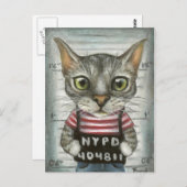 猫の犯罪者顔写真 ポストカード (正面/裏面)