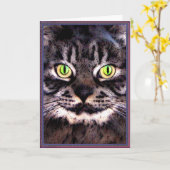 猫の猫の鳴き声 カード (黄色い花)