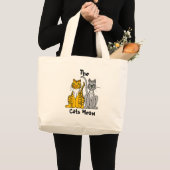 、猫の猫の鳴き声 ラージトートバッグ (正面(商品))