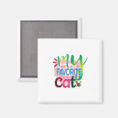 猫の猫アお気に入りのート マグネット (正面/裏面)