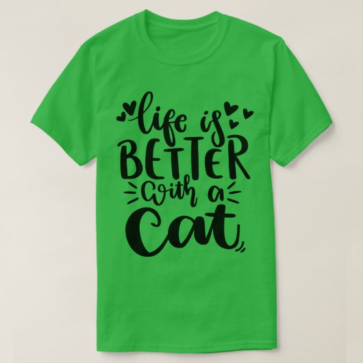 猫の猫好きの引用文でおもしろい生活が良い Tシャツ (デザイン正面)