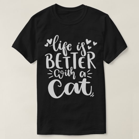 猫の猫好き引用文で生おもしろい活する1 Tシャツ (デザイン正面)